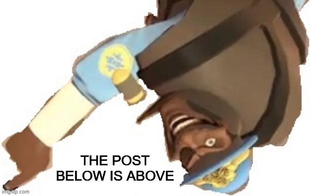 Post above | THE POST BELOW IS ABOVE | image tagged in post above | made w/ Imgflip meme maker