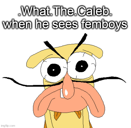 Angry Noise | .What.The.Caleb. when he sees femboys | image tagged in angry noise | made w/ Imgflip meme maker