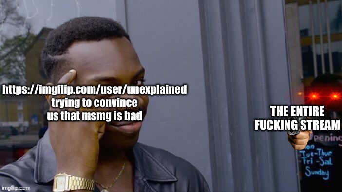 Plan gone wrong | https://imgflip.com/user/unexplained trying to convince us that msmg is bad; THE ENTIRE FUCKING STREAM | image tagged in plan gone wrong | made w/ Imgflip meme maker