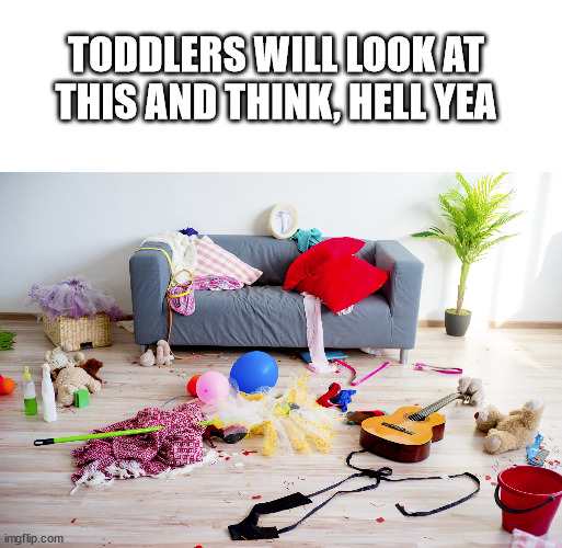 TODDLERS WILL LOOK AT THIS AND THINK, HELL YEA | image tagged in blank white template | made w/ Imgflip meme maker