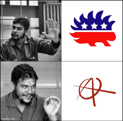 Selling out to corporations & white supremacy is not freedom. (mod note: FRRRRR) | image tagged in che guevara as drake likes,libertarianism,anarchism,we are not the same | made w/ Imgflip meme maker