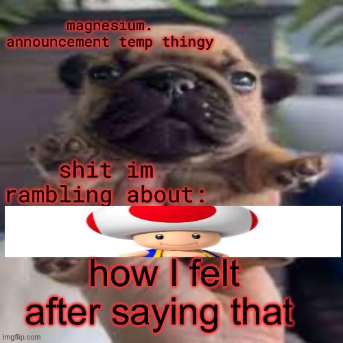 pug temp | how I felt after saying that | image tagged in pug temp | made w/ Imgflip meme maker