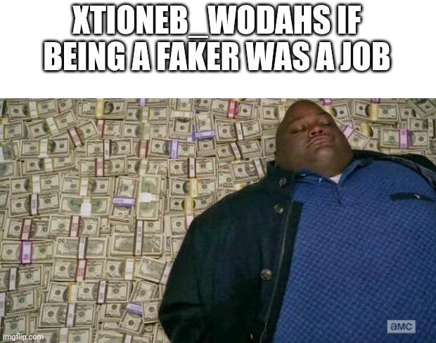 huell money | XTIONEB_WODAHS IF BEING A FAKER WAS A JOB | image tagged in huell money | made w/ Imgflip meme maker