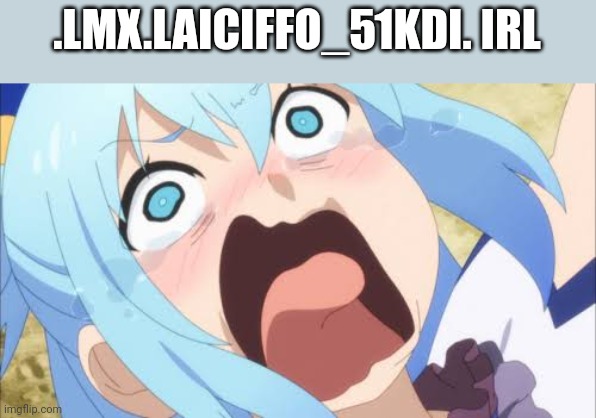 Aqua crying/screaming | .LMX.LAICIFFO_51KDI. IRL | image tagged in aqua crying/screaming | made w/ Imgflip meme maker