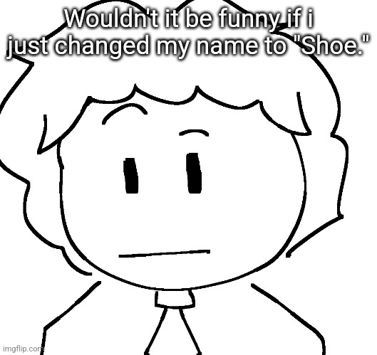 ayo? | Wouldn't it be funny if i just changed my name to "Shoe." | image tagged in ayo | made w/ Imgflip meme maker