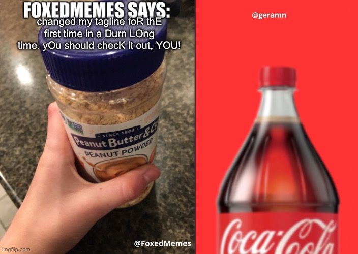 I swear, TheRes none of Dem secret messages here. | changed my tagline foR thE first time in a Durn LOng time. yOu should checK it out, YOU! how do you still not see me it’s kinda obvious lmfao | image tagged in foxedmemes and geramn template | made w/ Imgflip meme maker