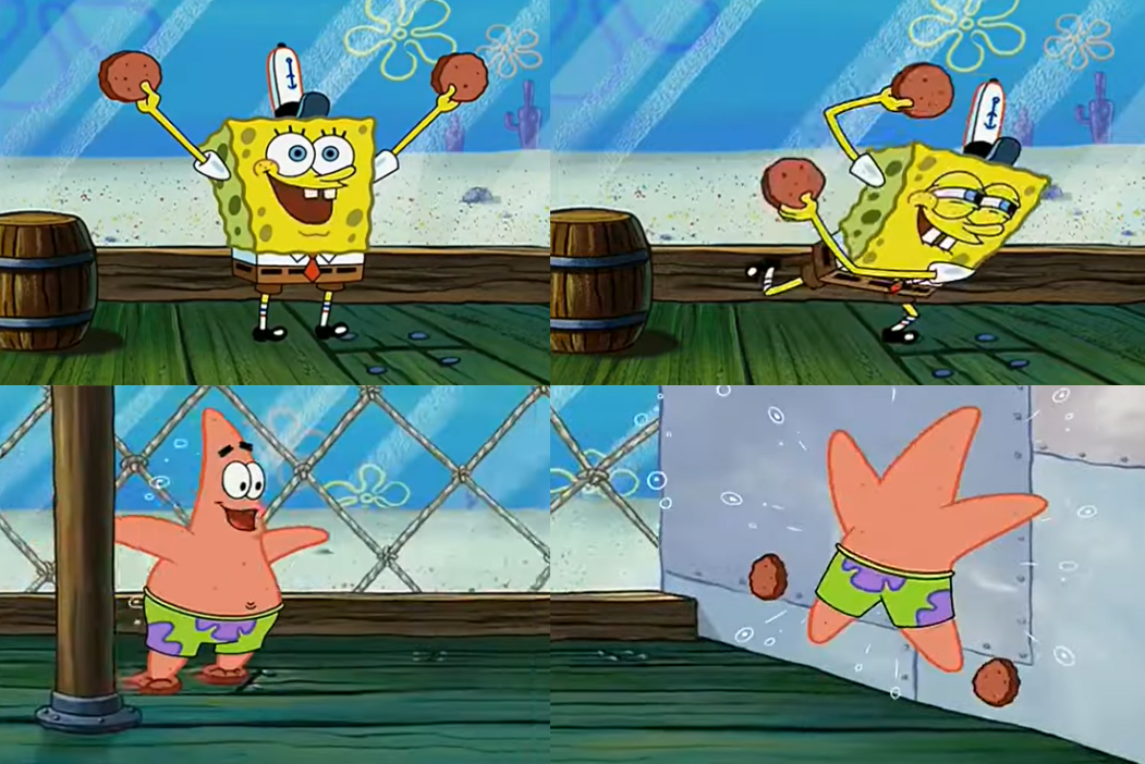 SpongeBob and Patrick to way ticket to pain Blank Meme Template