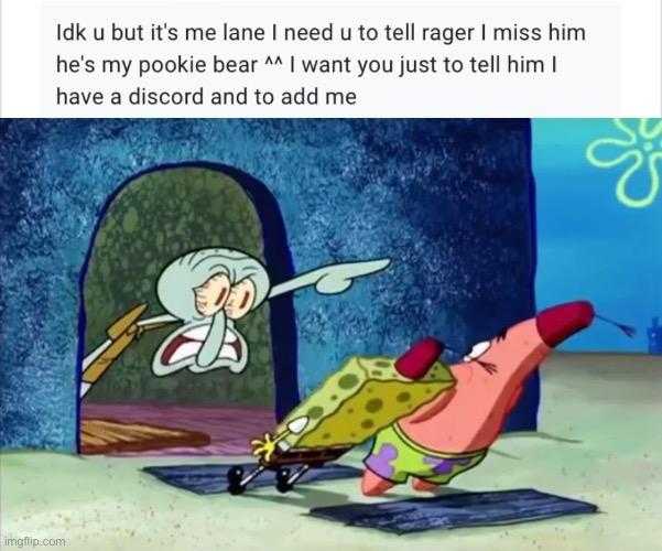 image tagged in squidward get out of my house | made w/ Imgflip meme maker