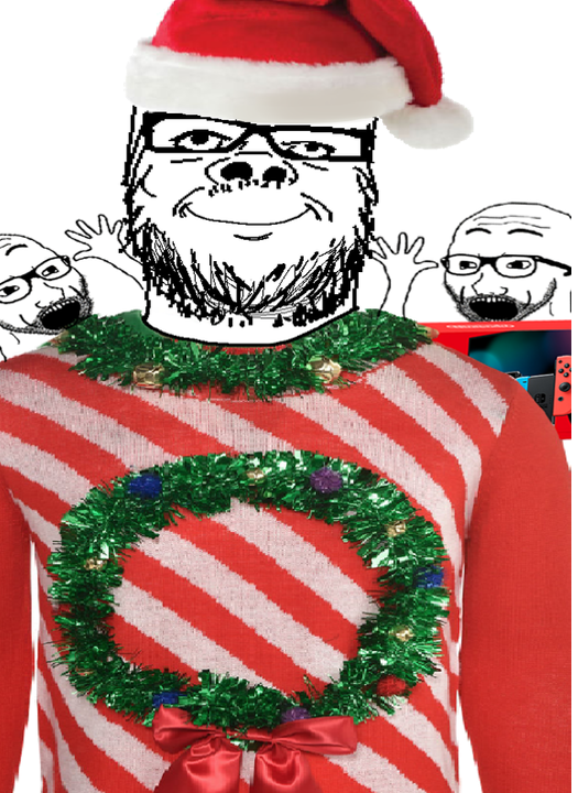 High Quality Christmas soyjaks Blank Meme Template