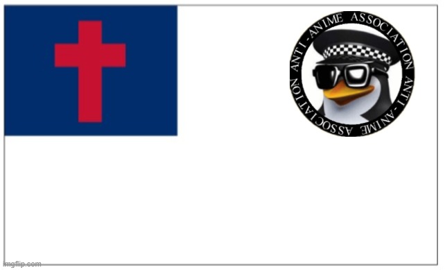 AAA christian theocracy flag (made for people who think anime is a sin) | image tagged in christian theocracy party flag | made w/ Imgflip meme maker