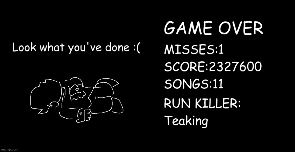 I was gone doing an fc marathon mode run in fnf weekly, got farther than but I still lost on a pretty hard song (none of you car | made w/ Imgflip meme maker