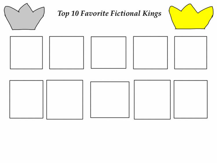 10 favorite fictional kings Blank Meme Template