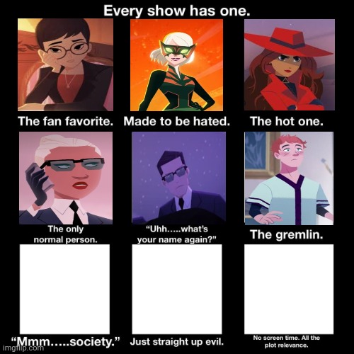 Carmen sandiego | image tagged in every show has one | made w/ Imgflip meme maker