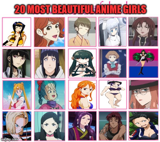 20 most beautiful anime girls | 20 MOST BEAUTIFUL ANIME GIRLS | image tagged in 20 most beautiful girls,anime,anime memes,this is beautiful,anime girl,manga | made w/ Imgflip meme maker