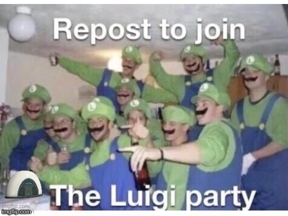 The portal radio in the Luigi party! | image tagged in repost,msmg | made w/ Imgflip meme maker