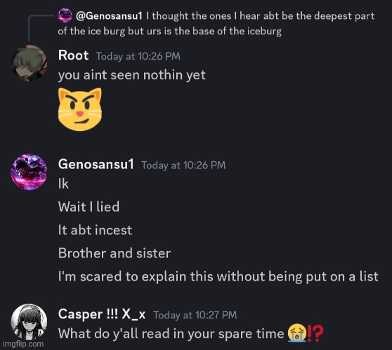 I'm scared (guess which one of these guys is my crush chat) | made w/ Imgflip meme maker
