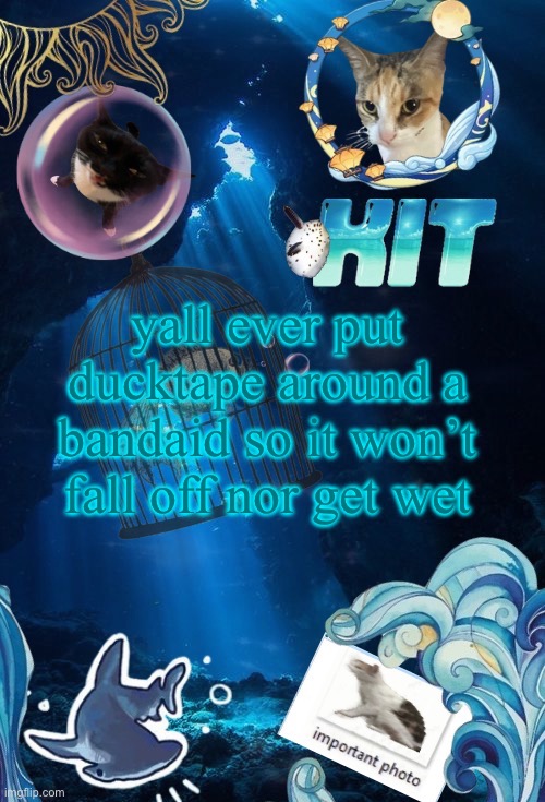 it feels so weird | yall ever put ducktape around a bandaid so it won’t fall off nor get wet | image tagged in silly announcement template by asriel | made w/ Imgflip meme maker