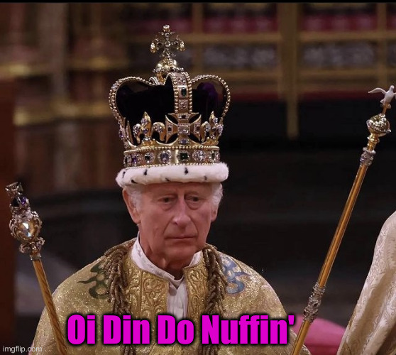 King Charles Crown | Oi Din Do Nuffin' | image tagged in king charles crown | made w/ Imgflip meme maker