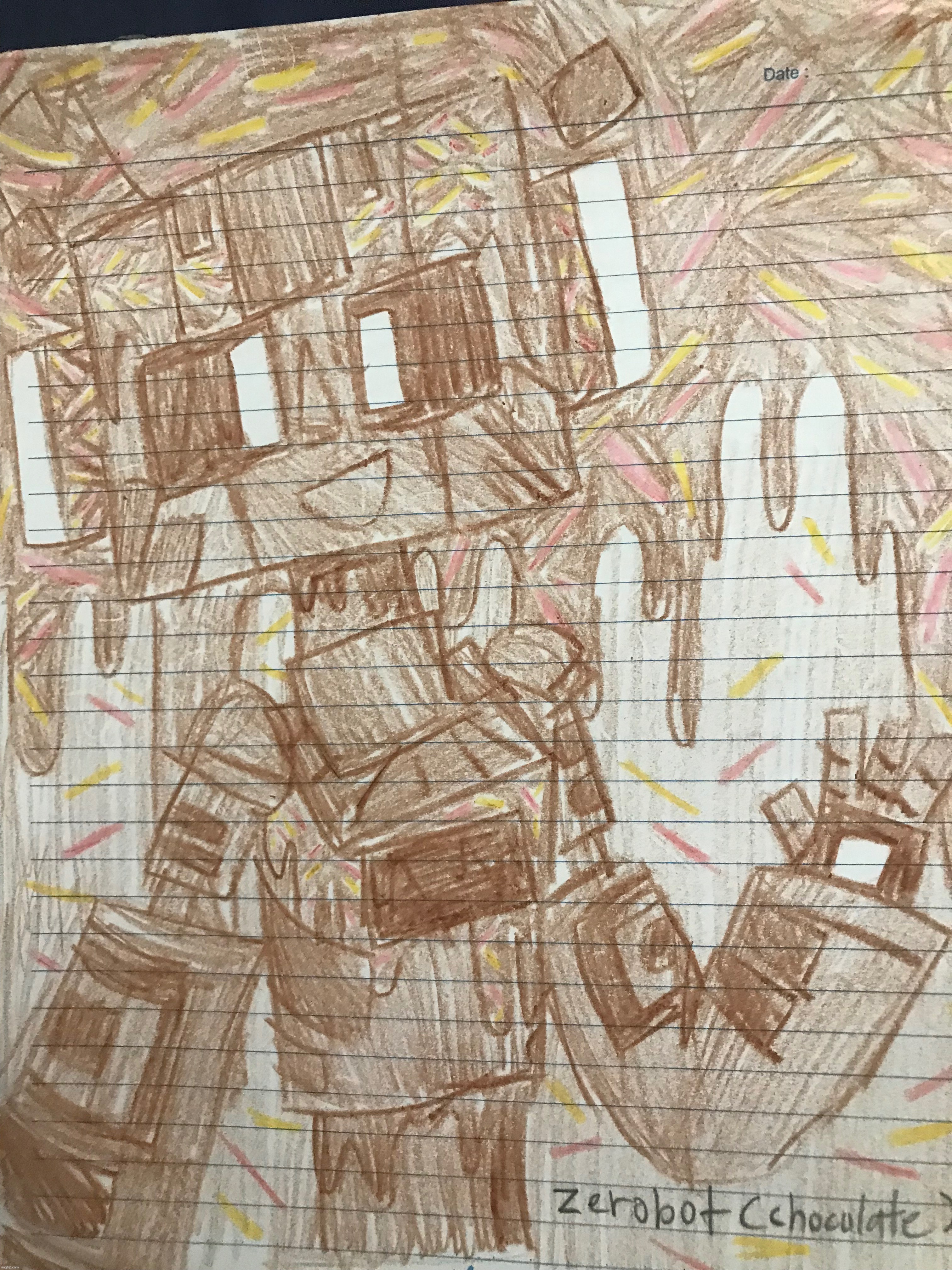Chocolate Zerobot (the whites are actually marshmallows) | made w/ Imgflip meme maker