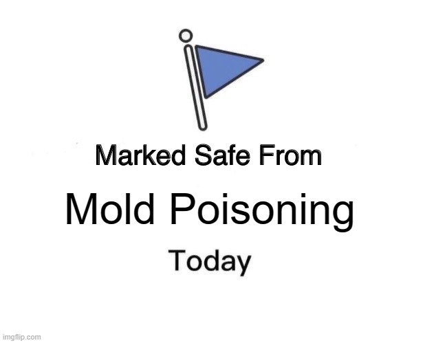 I am safe from mold poisoning | Mold Poisoning | image tagged in memes,marked safe from | made w/ Imgflip meme maker