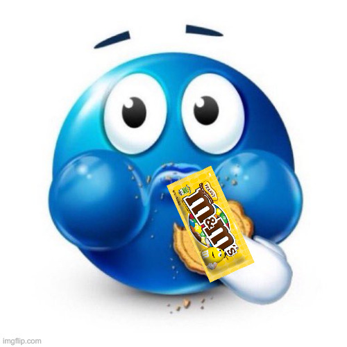 blue emoji eating | image tagged in blue emoji eating | made w/ Imgflip meme maker