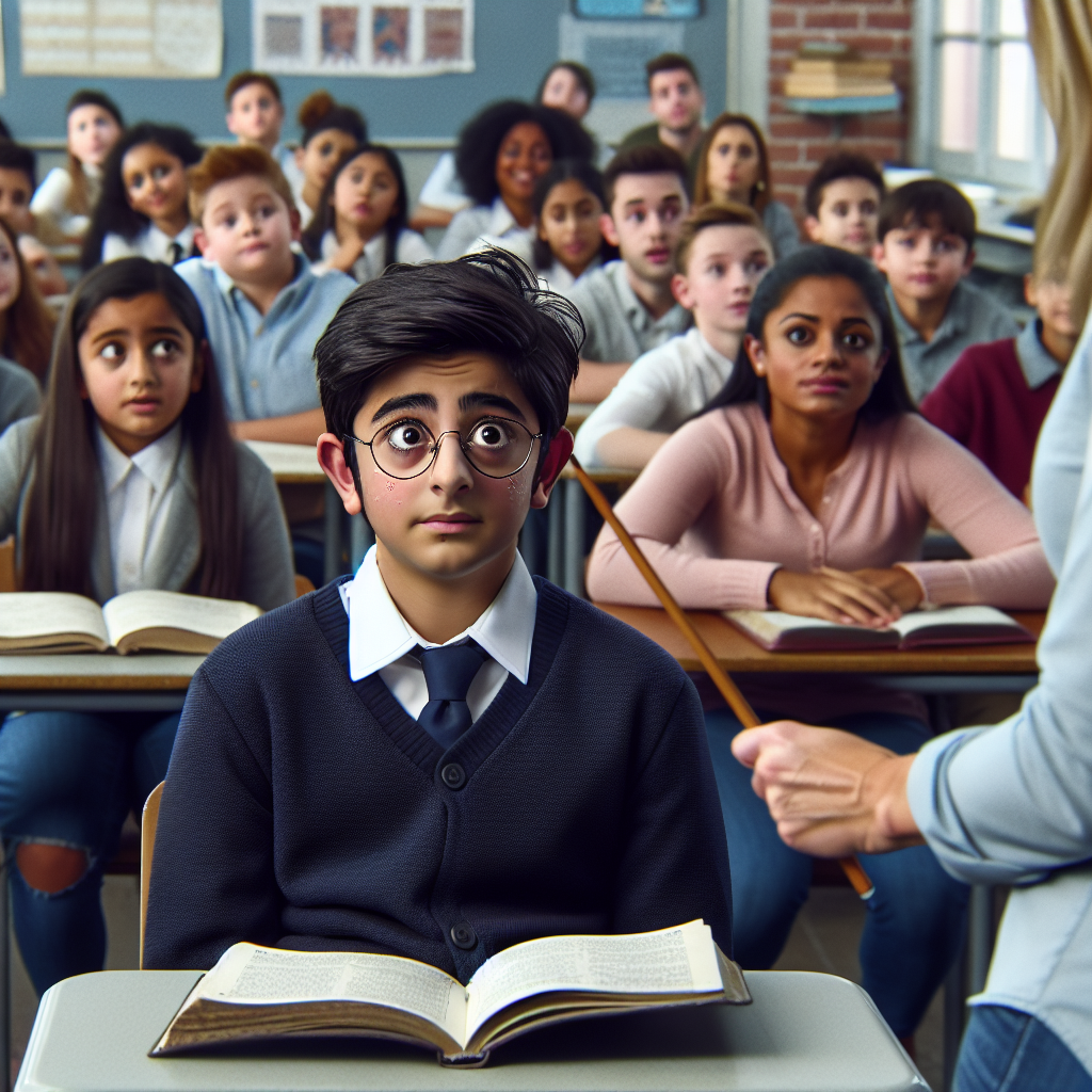 a kid in class thats is super nervous because his teacher called Blank Meme Template