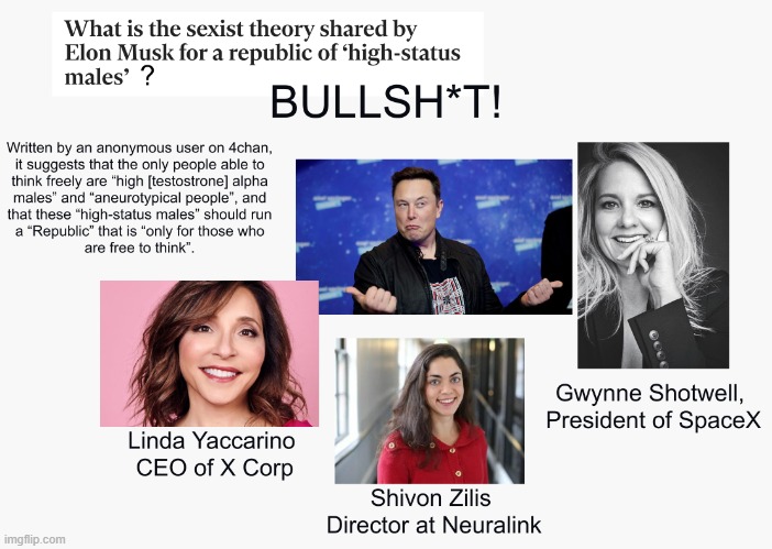 Elon Musk High T Males | image tagged in elon musk high t males | made w/ Imgflip meme maker