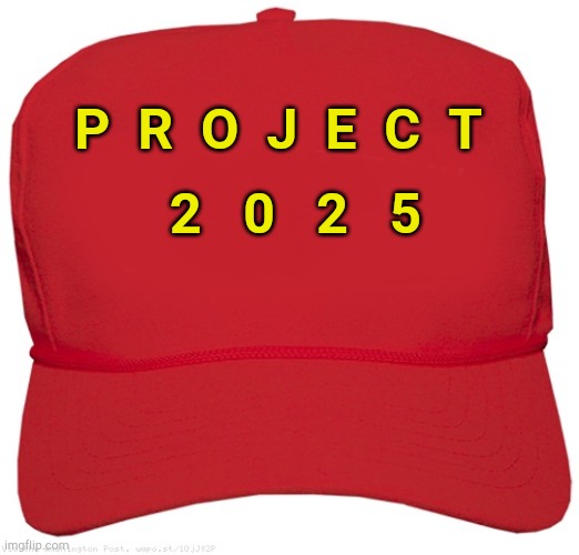 The new MAGA | P  R  O  J  E  C  T; 2   0   2   5 | image tagged in blank red maga hat | made w/ Imgflip meme maker