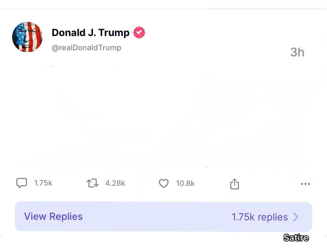 High Quality Donald Trump parody post Blank Meme Template