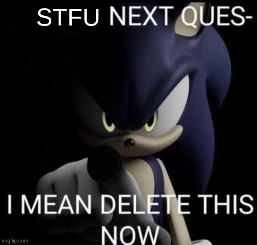 smash next quest- i mean delete this now | STFU | image tagged in smash next quest- i mean delete this now | made w/ Imgflip meme maker