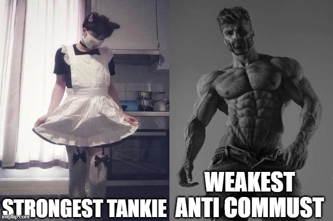 Strongest Fan VS Weakest Fan | STRONGEST TANKIE; WEAKEST ANTI COMMUST | image tagged in strongest fan vs weakest fan | made w/ Imgflip meme maker