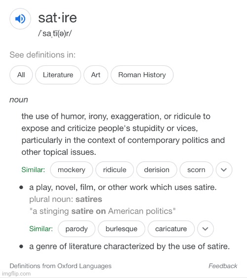 Satire definition | image tagged in satire definition | made w/ Imgflip meme maker