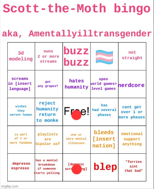 AAAAAAAAAAAAAAAAAAAA | image tagged in scott the moth bingo | made w/ Imgflip meme maker