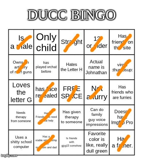 Ducc Bingo | image tagged in ducc bingo | made w/ Imgflip meme maker