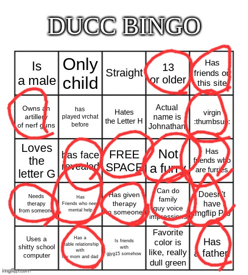 Ducc Bingo | image tagged in ducc bingo | made w/ Imgflip meme maker