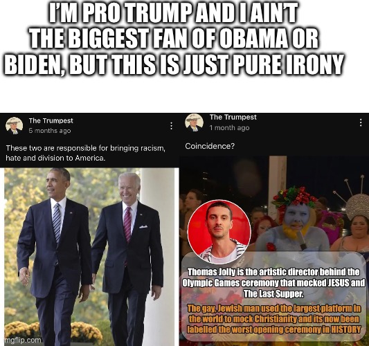 It isn’t just the left that can be hypocritical and antisemitic | I’M PRO TRUMP AND I AIN’T THE BIGGEST FAN OF OBAMA OR BIDEN, BUT THIS IS JUST PURE IRONY | image tagged in blank white template,antisemitism,clowns | made w/ Imgflip meme maker