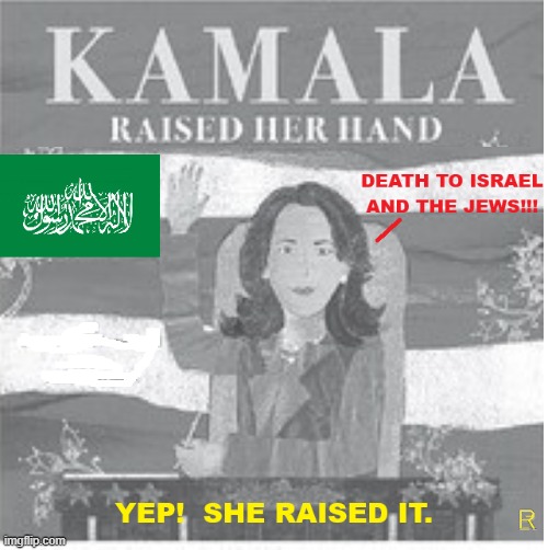 kamala raised her hand all right | image tagged in terrorist,kamala harris | made w/ Imgflip meme maker