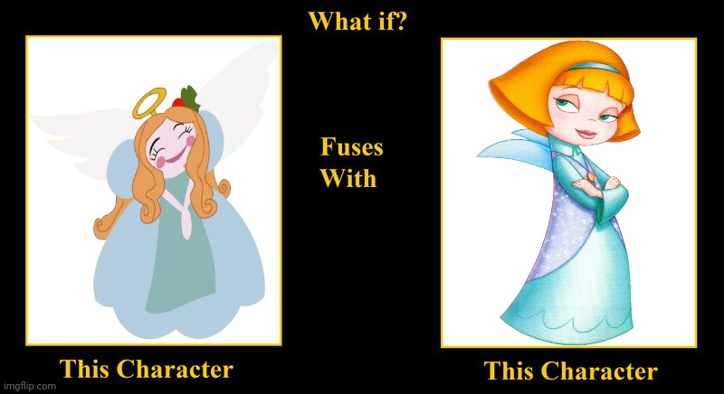 What if Tinselina Fuses With Angelique | image tagged in what if fuses,beauty and the beast,brave little toaster,christmas angel,holiday angel | made w/ Imgflip meme maker