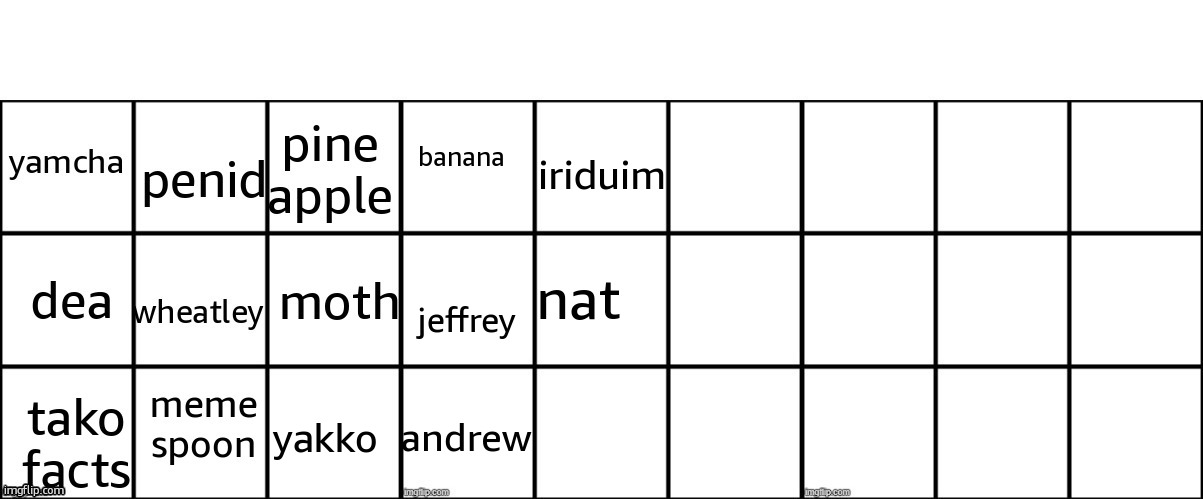 guys join i dont wanna hear your ass goin 'ohhh why didnt you add me' right as the slots are full | banana; iriduim; nat; jeffrey; yakko; andrew | made w/ Imgflip meme maker