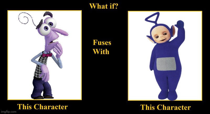 What if Fear Fuses With Tinky Winky | image tagged in what if fuses,inside out,teletubbies,tinky winky,fear,purple | made w/ Imgflip meme maker