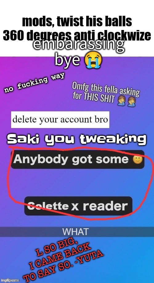 embarassing bye 😭 | made w/ Imgflip meme maker