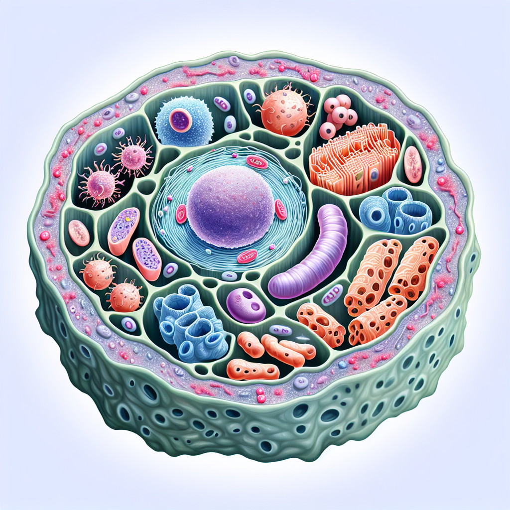 An image of a cell with several organelles Blank Meme Template