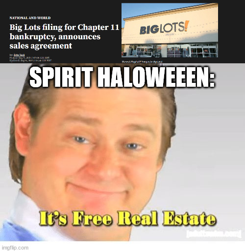 Image Title | SPIRIT HALOWEEEN: | image tagged in it's free real estate,spirit halloween | made w/ Imgflip meme maker