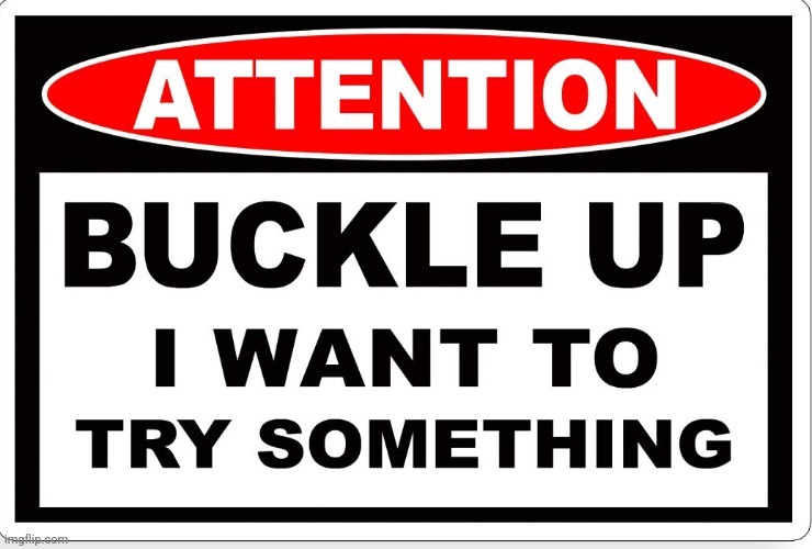 "Buckle up I wanna try something" template | image tagged in buckle up i wanna try something | made w/ Imgflip meme maker