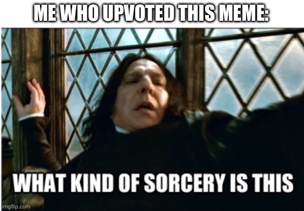 what kind of sorcery is this | ME WHO UPVOTED THIS MEME: | image tagged in what kind of sorcery is this | made w/ Imgflip meme maker