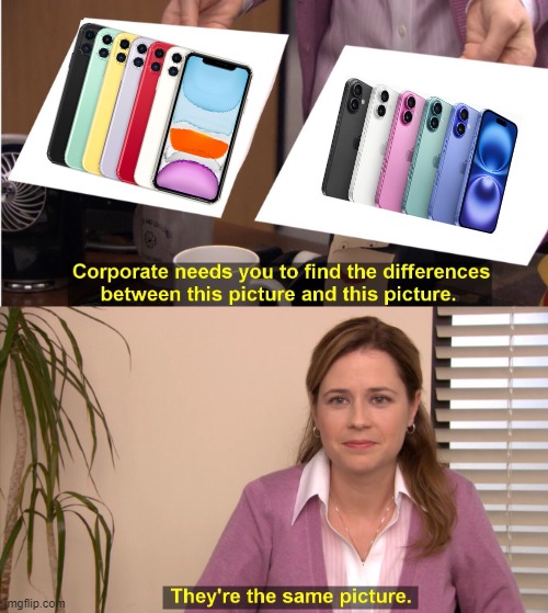 the apple event in a meme | image tagged in memes,they're the same picture | made w/ Imgflip meme maker