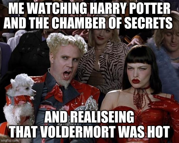 OH MY F**KING GOD!!HOW!??? | ME WATCHING HARRY POTTER AND THE CHAMBER OF SECRETS; AND REALISEING THAT VOLDERMORT WAS HOT | image tagged in memes,mugatu so hot right now,voldemort | made w/ Imgflip meme maker