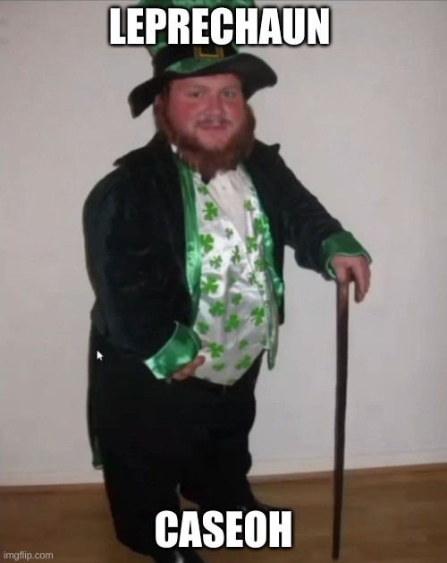 leprechaun caseoh | LEPRECHAUN; CASEOH | image tagged in kittyuuhh,caseoh | made w/ Imgflip meme maker