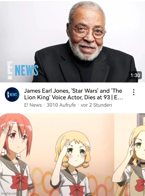 Farewell, James Earl Jones. :( | image tagged in voice actor,rip,sad | made w/ Imgflip meme maker