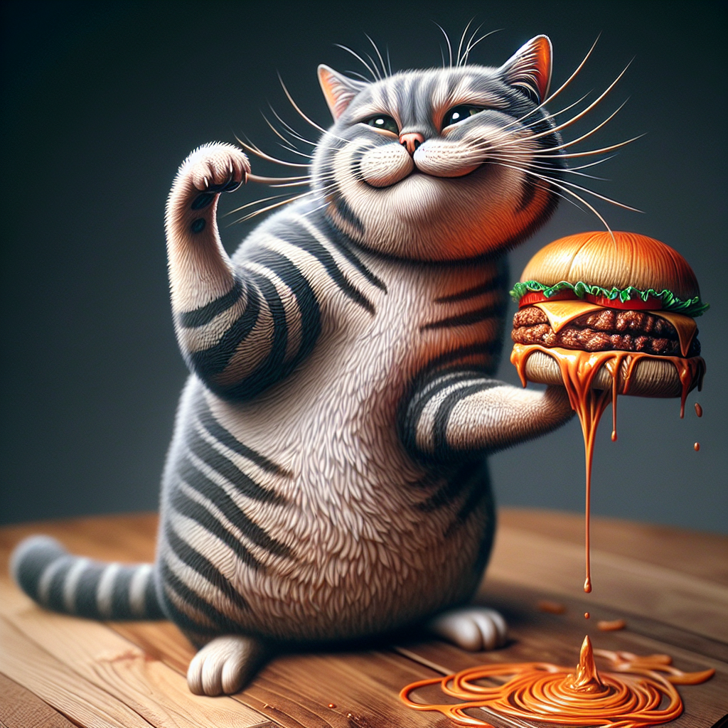 burger cat Blank Meme Template